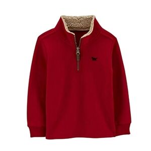 Carter's Red Half-Zip Sweatshirt with Sherpa Collar - 4T